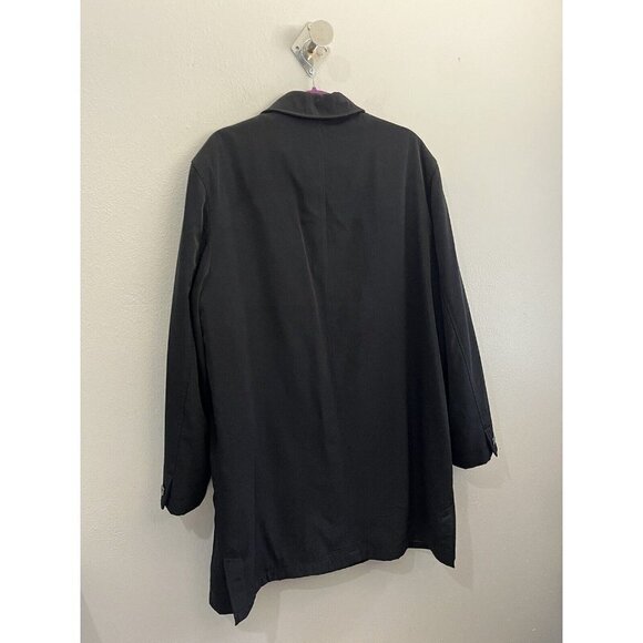 Express men medium double layer removable trench coat black button close pockets - Picture 4 of 15